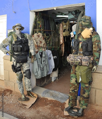 Military clothing shop in Potosi.