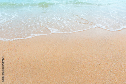 Wave of the sea on the sand beach