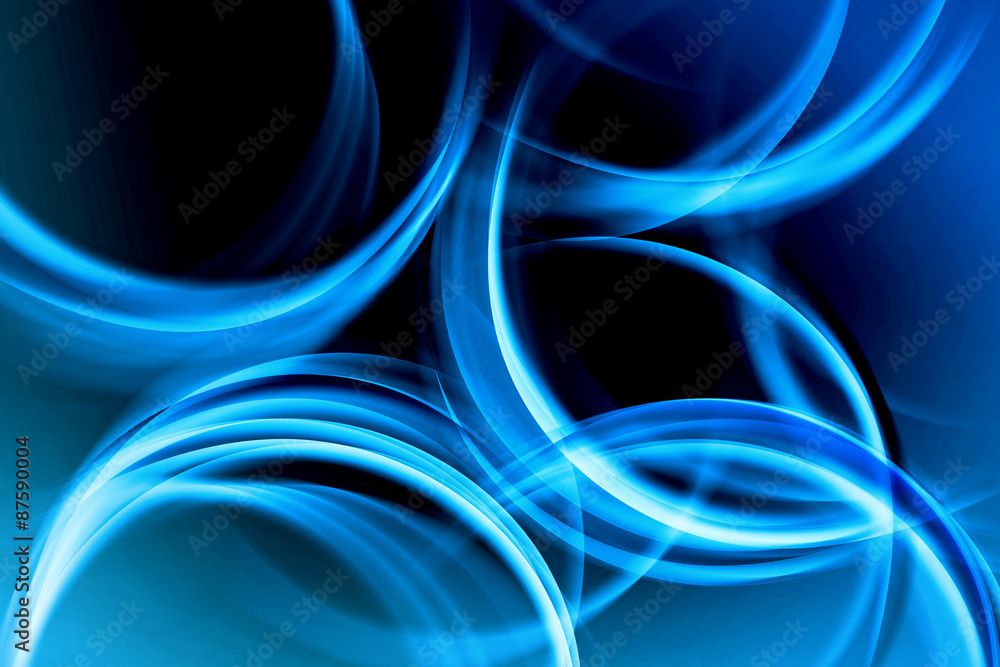 Naklejka premium Blue Abstract Waves Art Composition Background