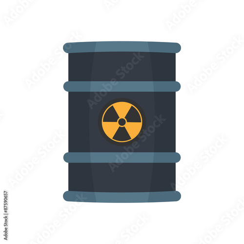 Radioactive waste in barrel.