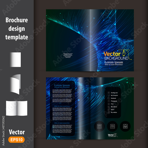 Blue business vector brochure template design