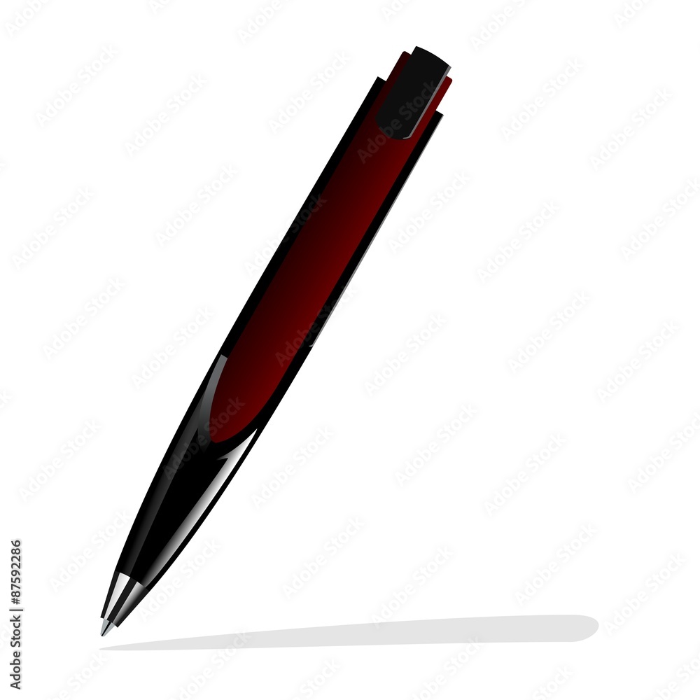 Realistic illustration of red pen Realistic illustration of red pen