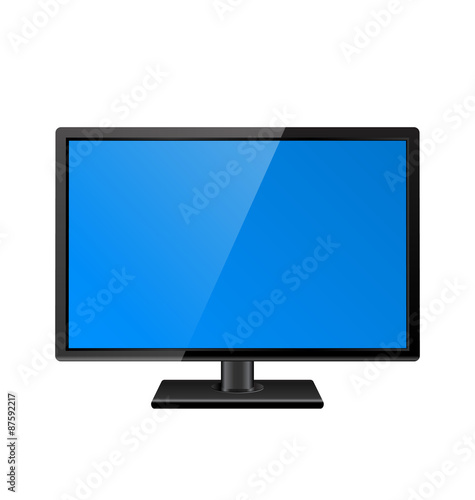 Computer display isolated on white background