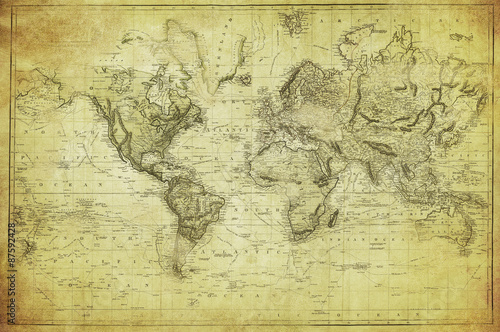 vintage map of the world 1831