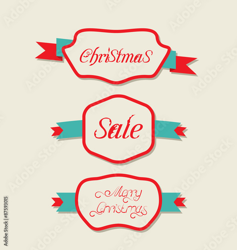 Christmas set variation vintage labels with text