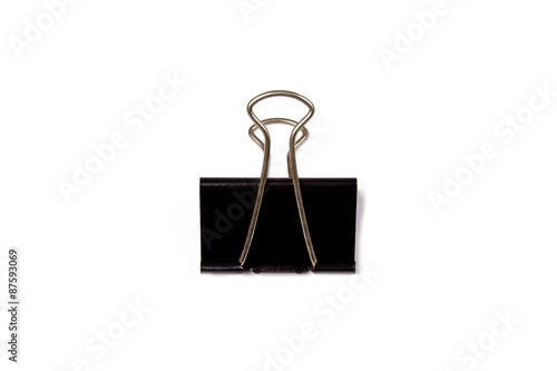 Black paperclips isolated on a white