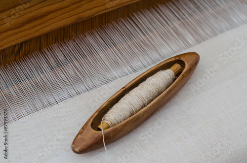 Obraz na płótnie Silk on the loom.