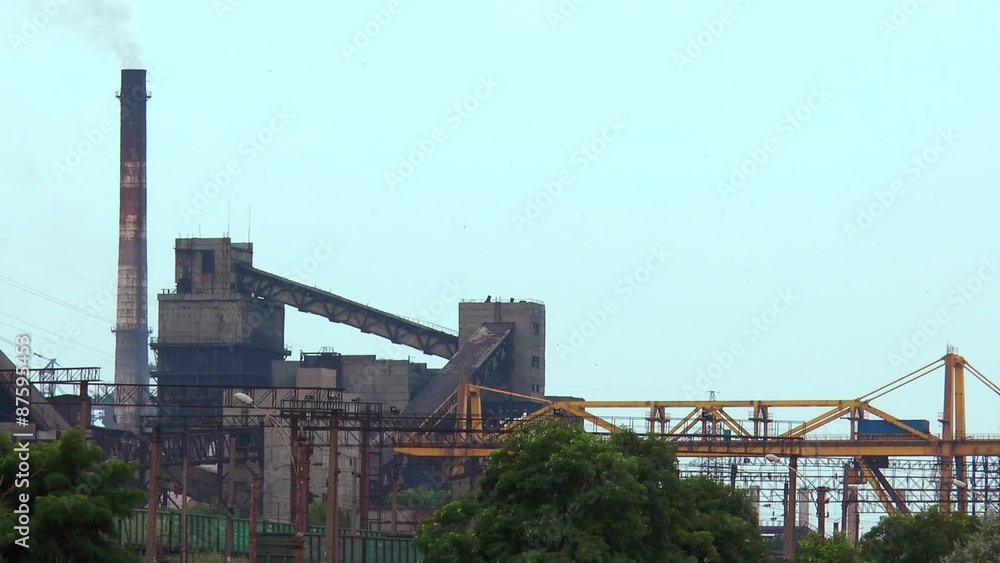 Industrial buildings Pipe from which goes smoke a plant