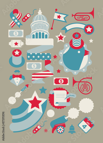 Set of USA patriotic symbols