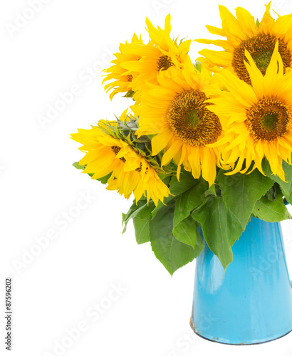 bouquet of bright sunflowers