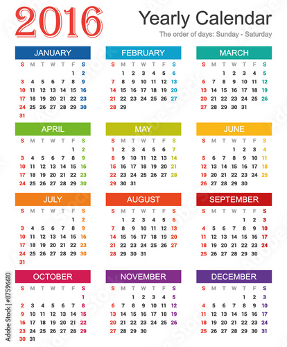 Calendar 2016