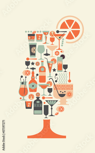 Composition with cocktail silhouettes