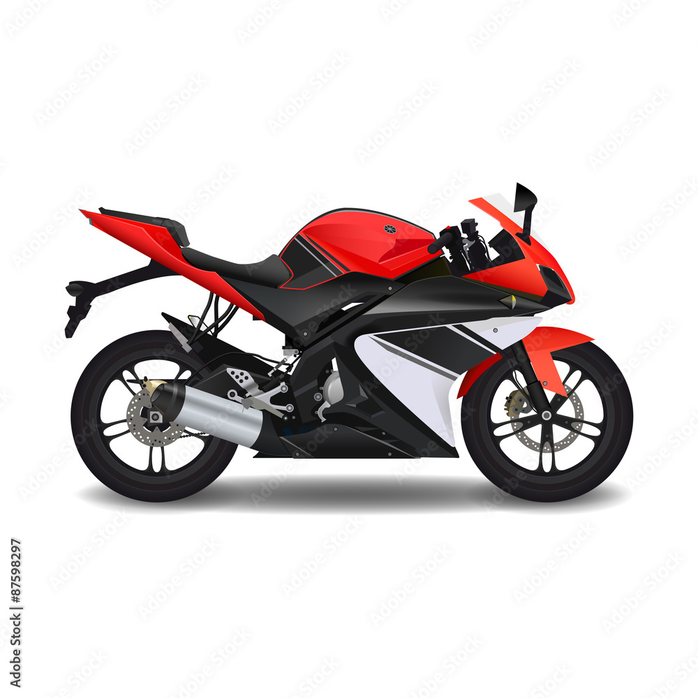 Motorcycle, red sport bike