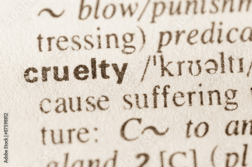 Dictionary definition of word cruelty