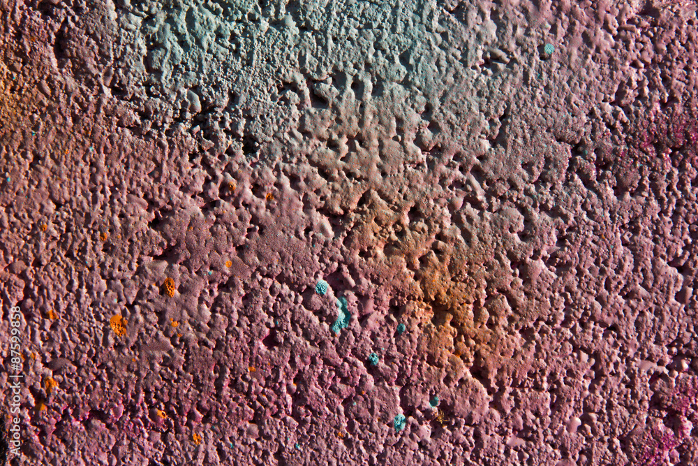 Fondo de pared de bloques de hormigon con textura rugosa y restos de pintura  foto de Stock | Adobe Stock