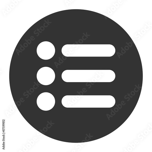 Items flat white and gray colors round button