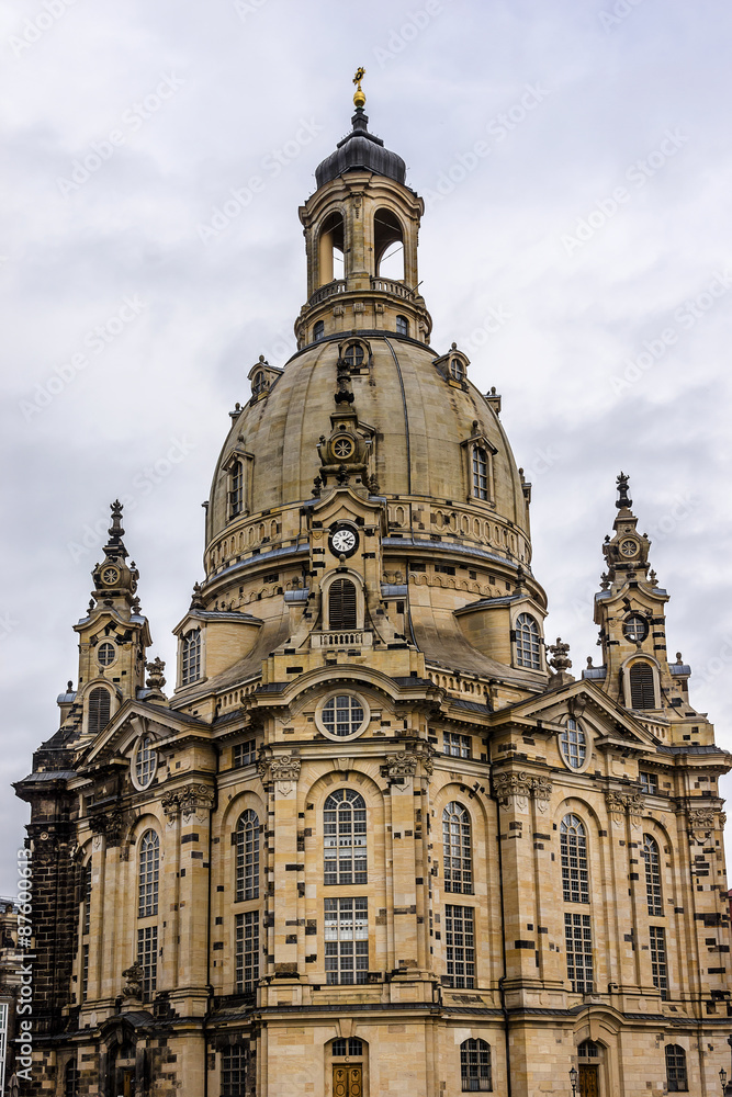 Famous Church Frauenkirche (Church of Our Lady) in Dresden.