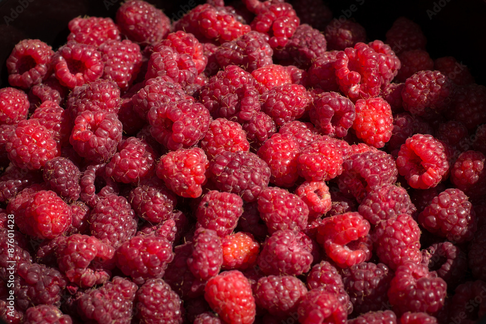 Ripe raspberries detail Ripe raspberries detail