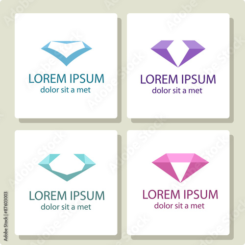 Stylized diamonds symbol. Vector illustration