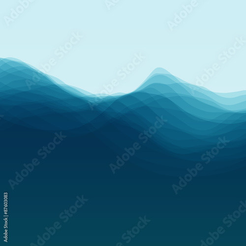 Water Wave. Vector Illustration For Your Design. 