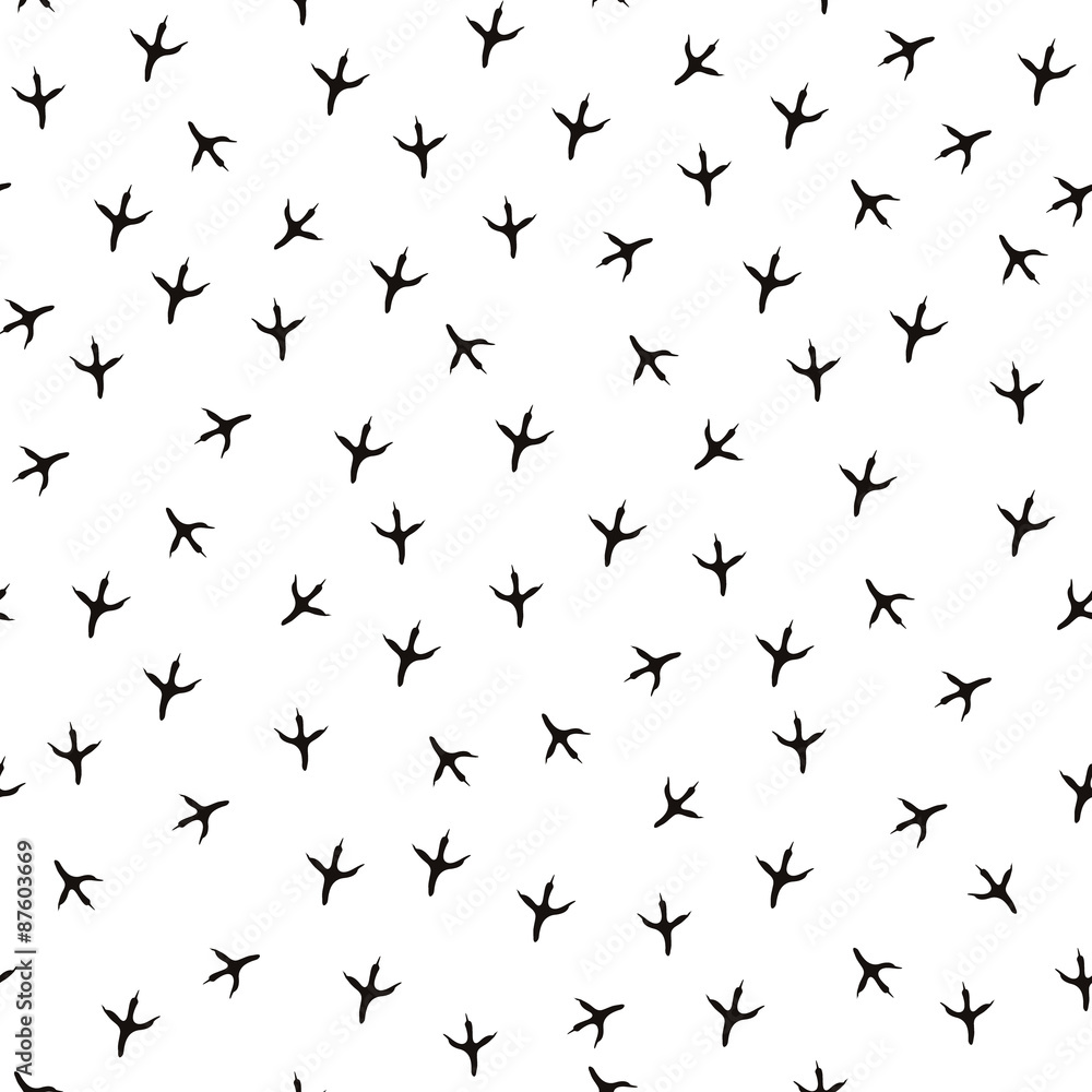 Bird's trace seamless vector pattern Bird's trace seamless vector pattern