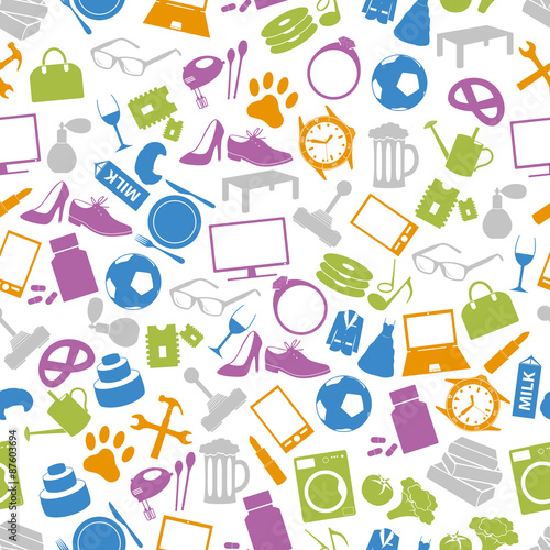 shop department simple vectors icons seamless pattern eps10