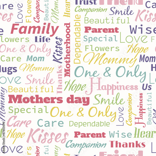 Vector Mother s Day seamless pattern.