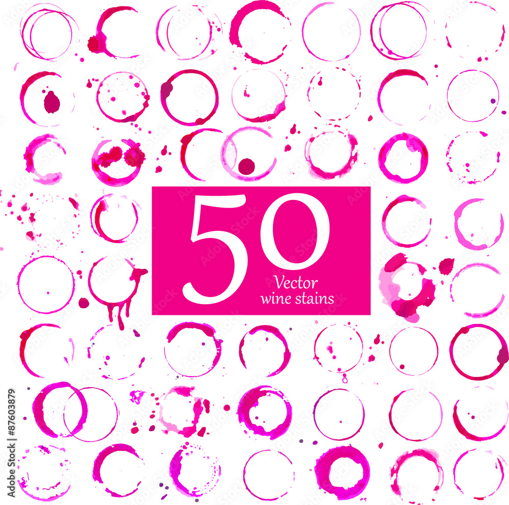 Vector Set of Wine Stains Vector Set of Wine Stains