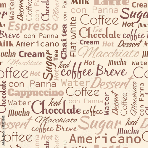 Seamless Background With Coffee Tags