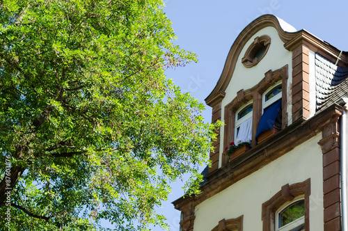 beautiful house in the city against the sky