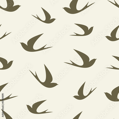 Stylized silhouette swallow, pattern.