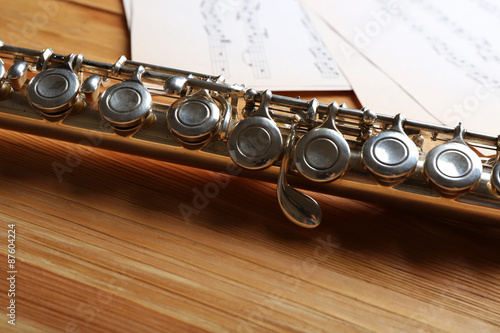 Silver flute with music not...