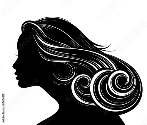 Woman Hair style Silhouette