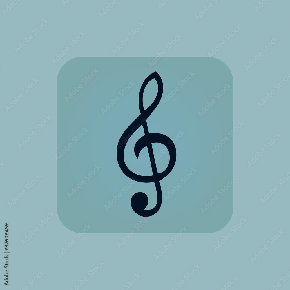 Obraz premium Pale blue music icon
