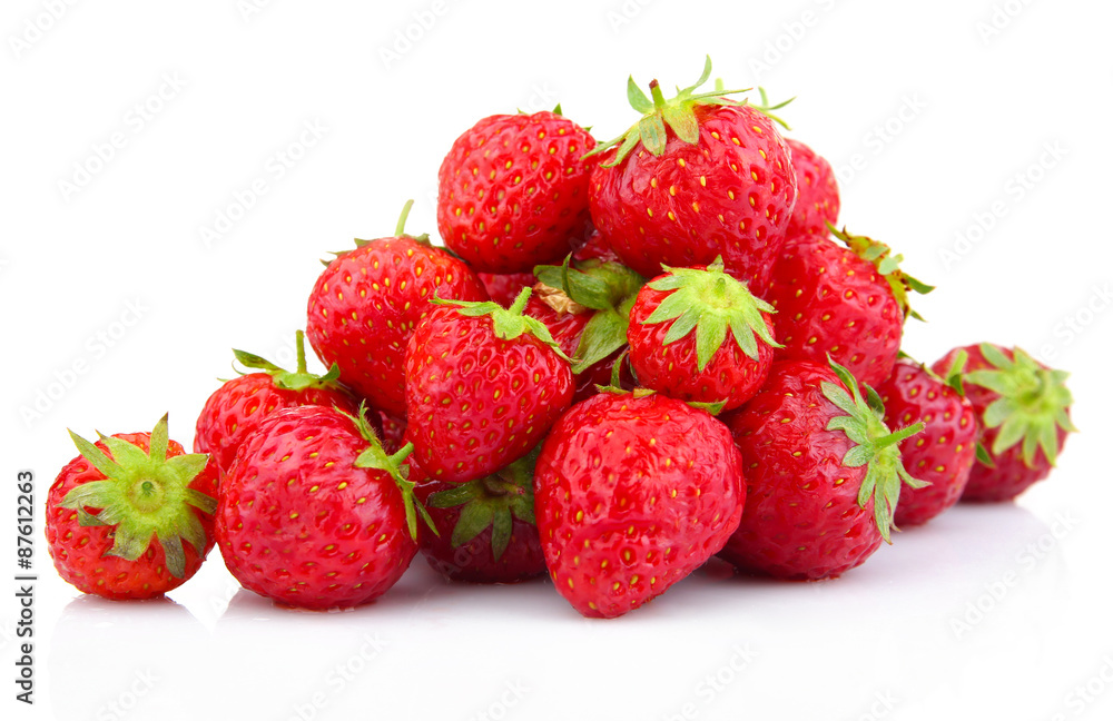 Ripe strawberries isolated on white Ripe strawberries isolated on white