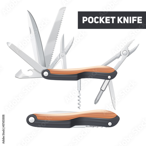 Pocket Knife Realistic Concept