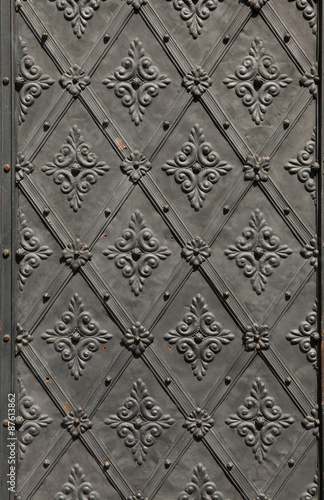 Old metal gate. Background texture