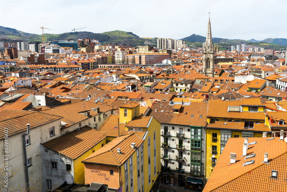 Downtown of Bilbao city, Spain