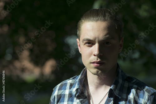 Sensual man outdoor