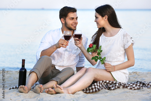 Romantic date of young coup...
