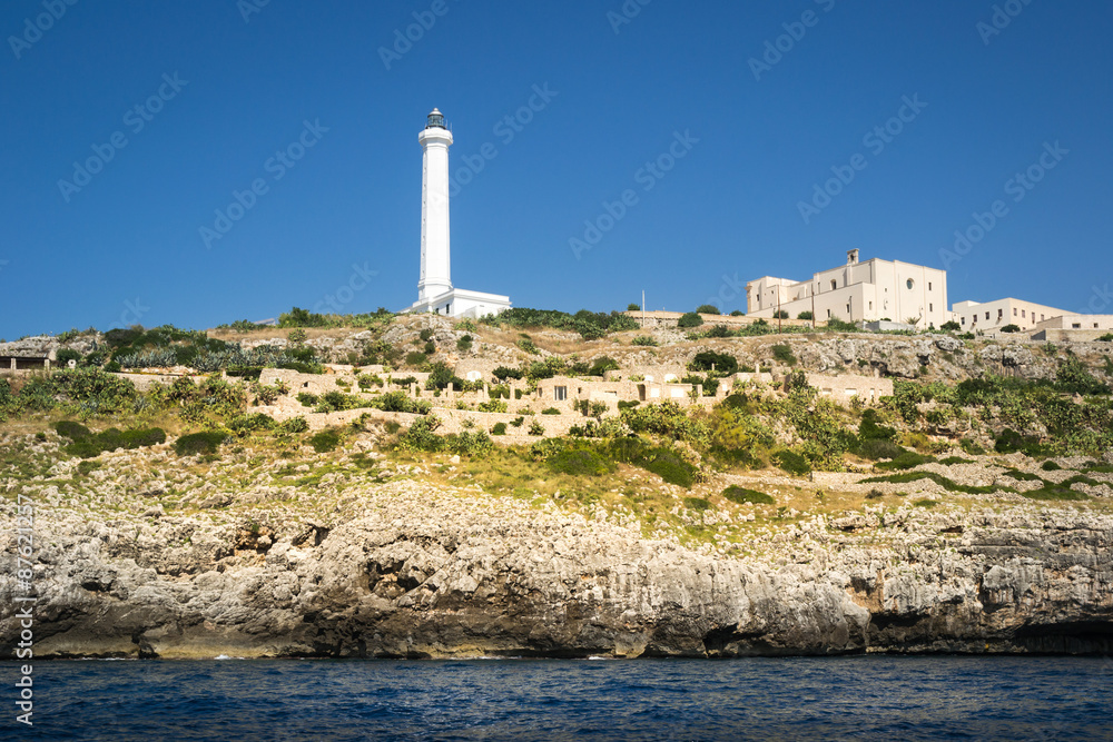 Fototapeta premium the white lighthouse of Santa Maria di Leuca, south Italy