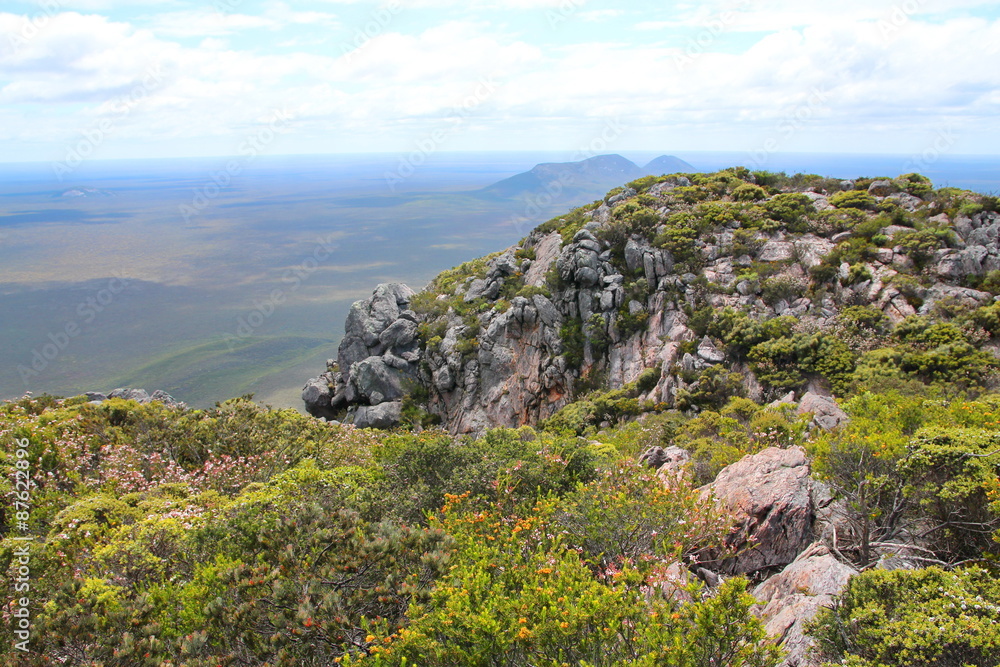 View of the Australian wilderness from the mount Ragged