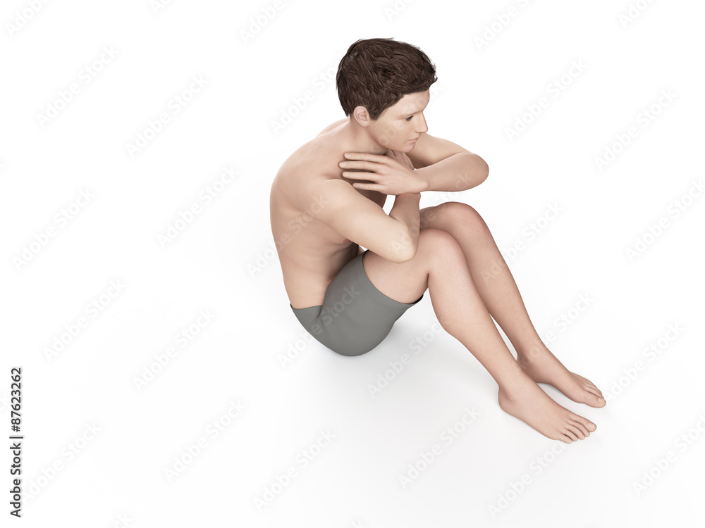 Obraz premium exercise illustration - negative situp