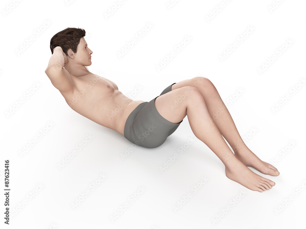 Naklejka premium exercise illustration - side crunch