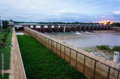 view of Chao Phraya Dam, Thailand