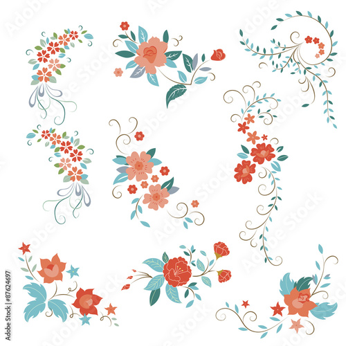 flower bouquets, floral flower frames