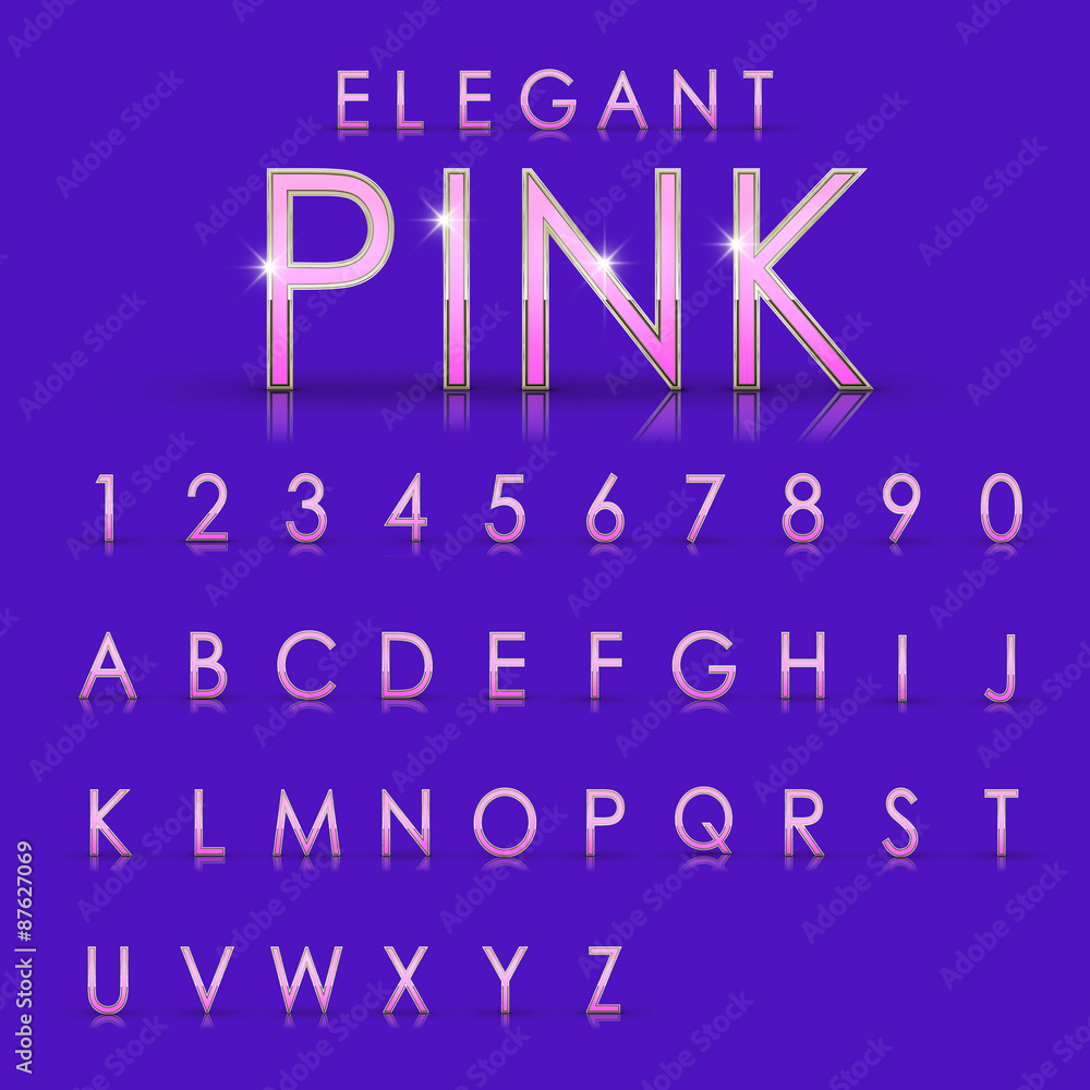 elegant pink alphabets and numbers collection elegant pink alphabets and numbers collection