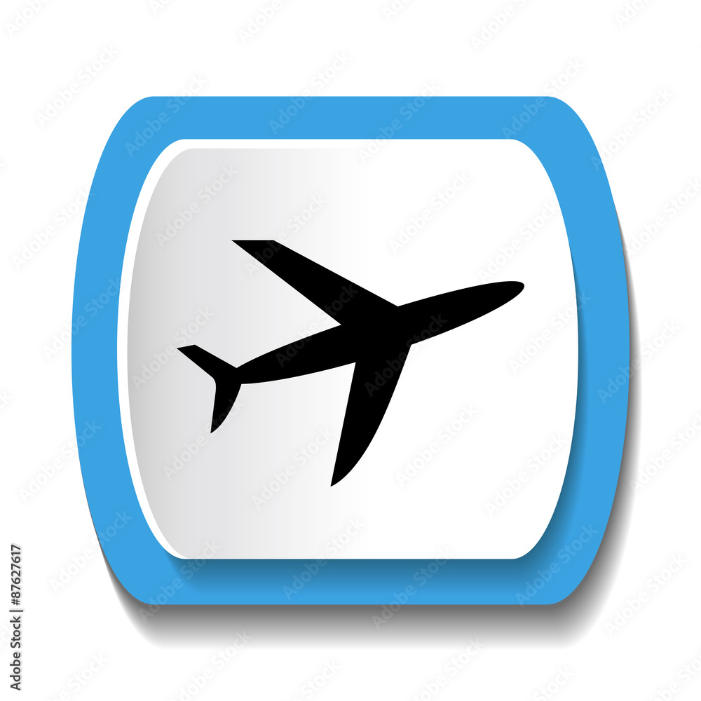 Vector icon with the image of an airplane