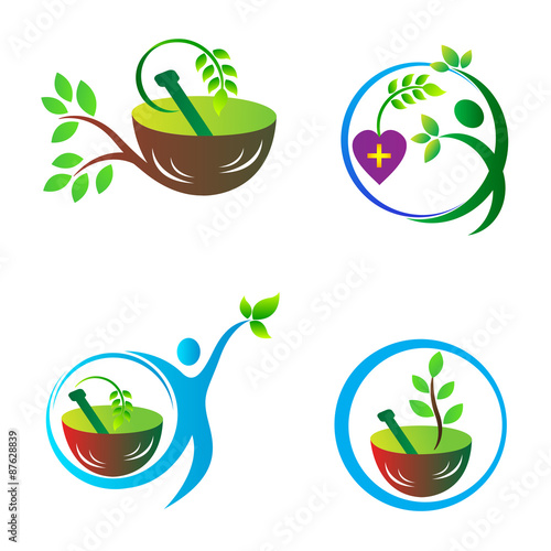 Creative herbal care design used for ayurveda health care.