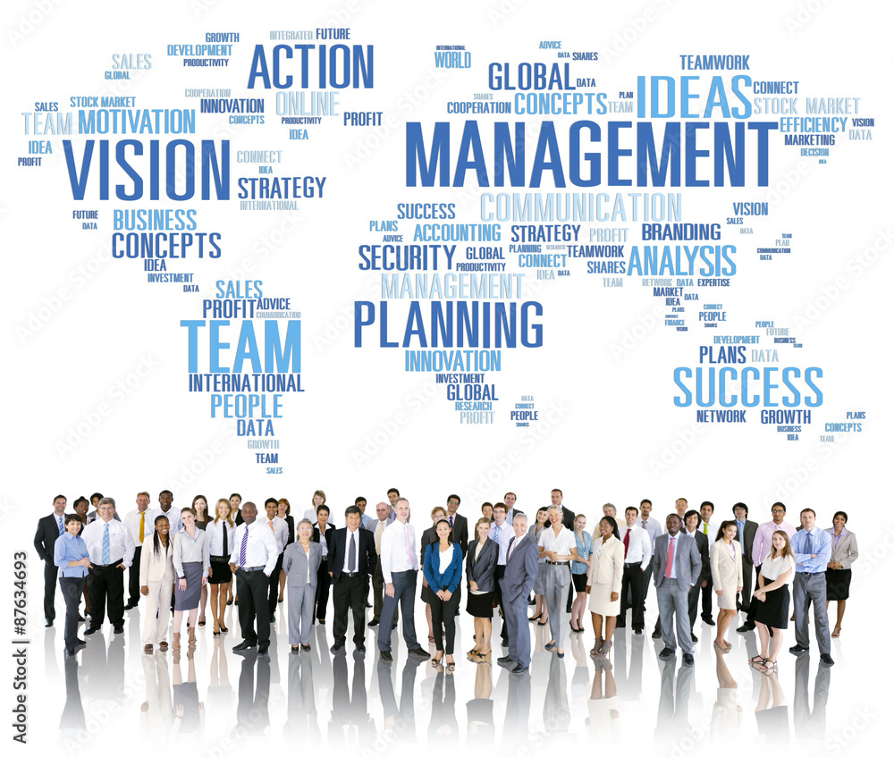 Global Management Training Vision World Map Concept Global Management Training Vision World Map Concept